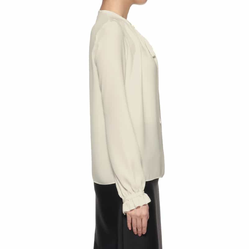 BARNEYS NEW YORK バックサテン地ブラウス WHITE