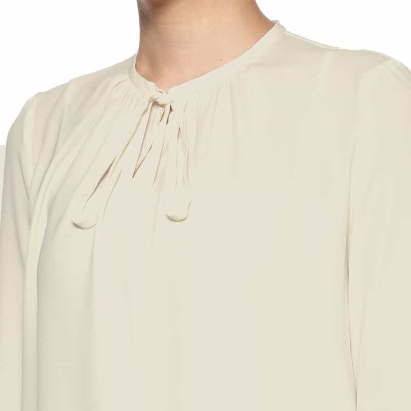 BARNEYS NEW YORK バックサテン地ブラウス WHITE