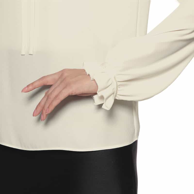 BARNEYS NEW YORK バックサテン地ブラウス WHITE