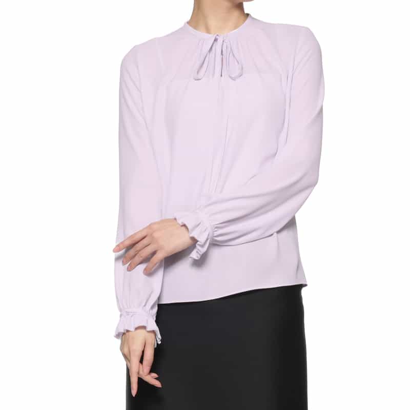 BARNEYS NEW YORK バックサテン地ブラウス LIGHT PURPLE