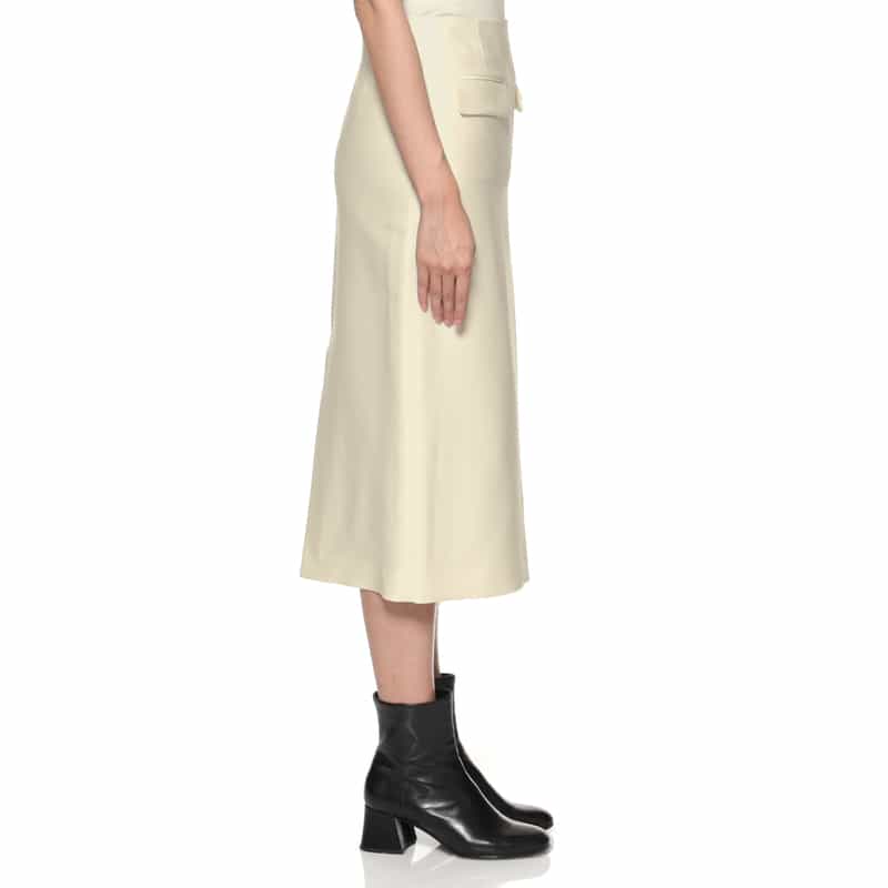 BARNEYS NEW YORK ツイル素材タイトスカート WHITE