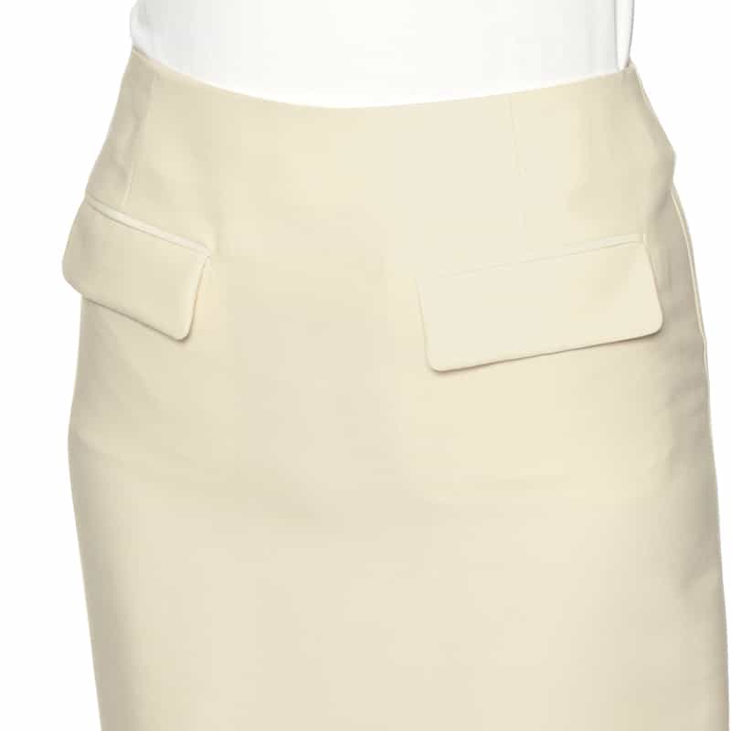 BARNEYS NEW YORK ツイル素材タイトスカート WHITE