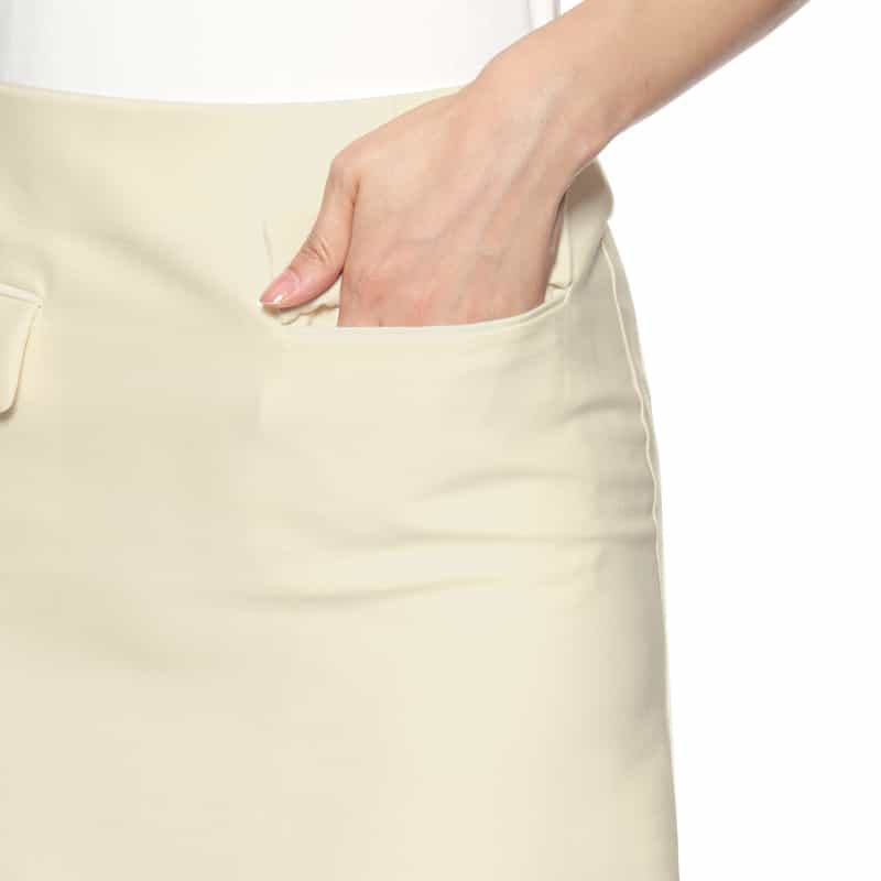 BARNEYS NEW YORK ツイル素材タイトスカート WHITE