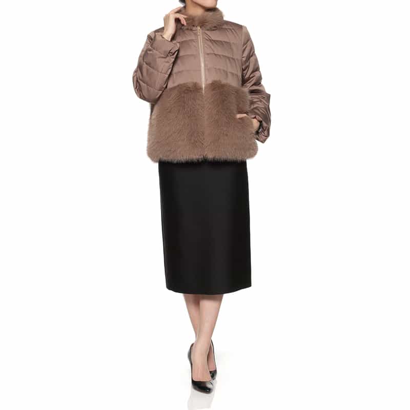 BARNEYS NEW YORK ツイル素材タイトスカート BLACK