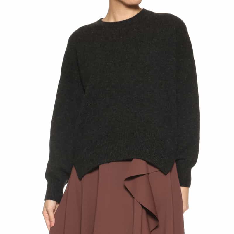 BARNEYS NEW YORK クルーネックニットプルオーバー(ロロ・ピアーナ社製カシミヤ使用) DARK GRAY