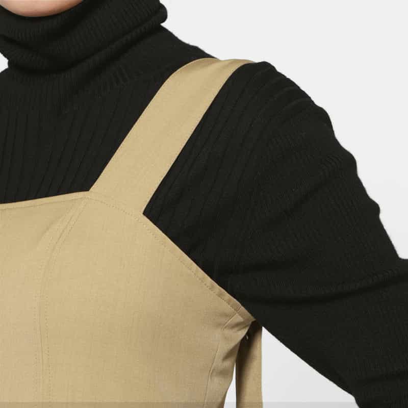 BARNEYS NEW YORK バイカラー ジャンパースカート BEIGE