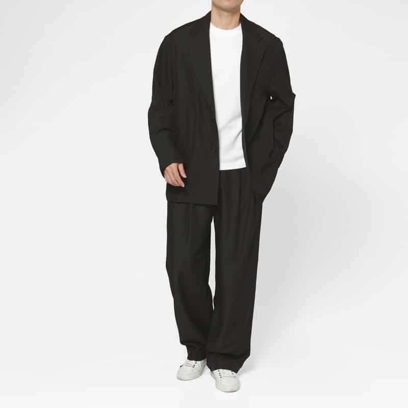 SSSTEIN SSSTEIN＜シュタイン＞ セットアップ ウール×シルク イージーワイドパンツ BLACK