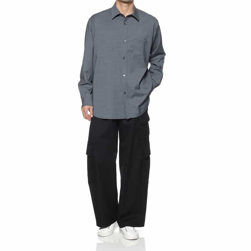 SSSTEIN SSSTEIN＜シュタイン＞ ウールシャツ BLUE