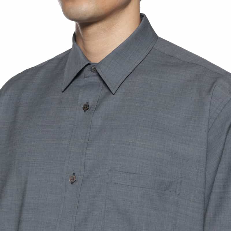 SSSTEIN SSSTEIN＜シュタイン＞ ウールシャツ BLUE