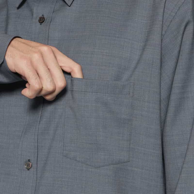 SSSTEIN SSSTEIN＜シュタイン＞ ウールシャツ BLUE