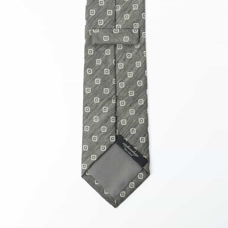 STEFANO BIGI STEFANO BIGI＜ステファノ ビジ＞ スクエア小紋柄タイ GRAY