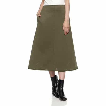 ウォッシャブル パンチング加工Aラインスカート