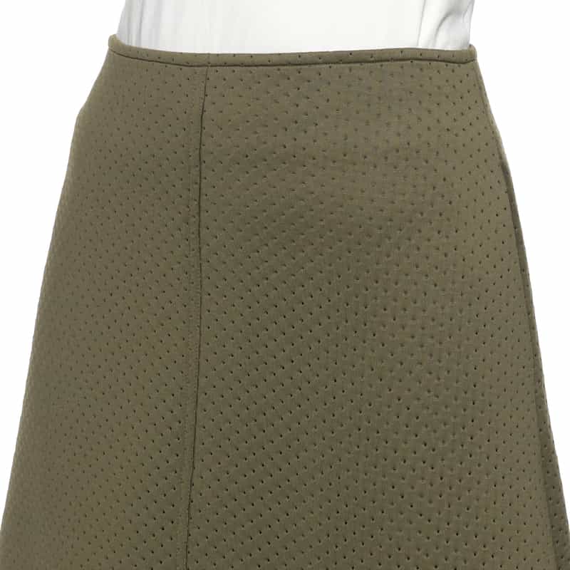 BARNEYS NEW YORK ウォッシャブル パンチング加工Aラインスカート KHAKI
