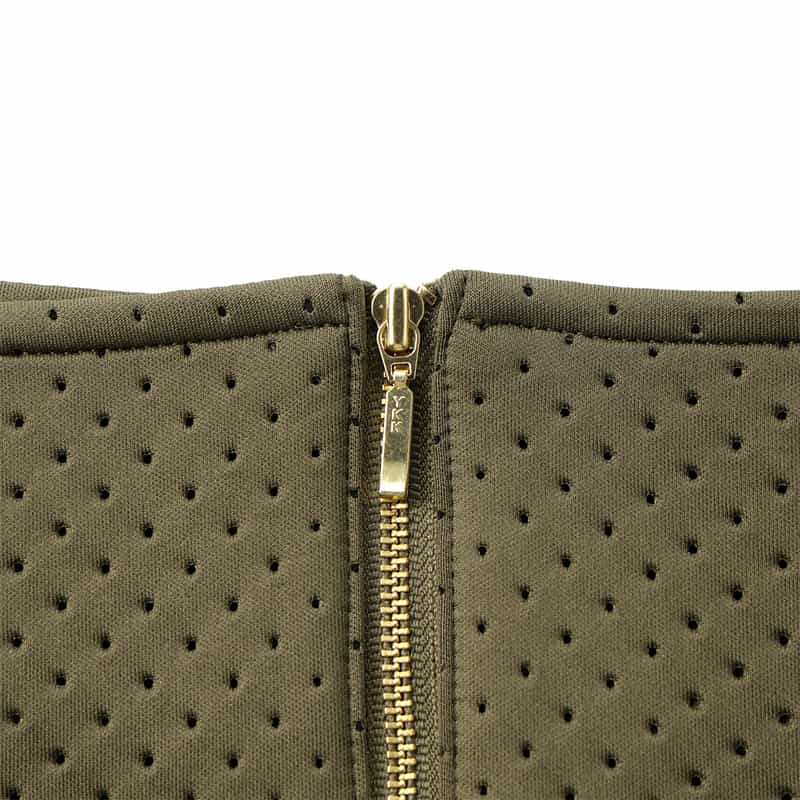 BARNEYS NEW YORK ウォッシャブル パンチング加工Aラインスカート KHAKI