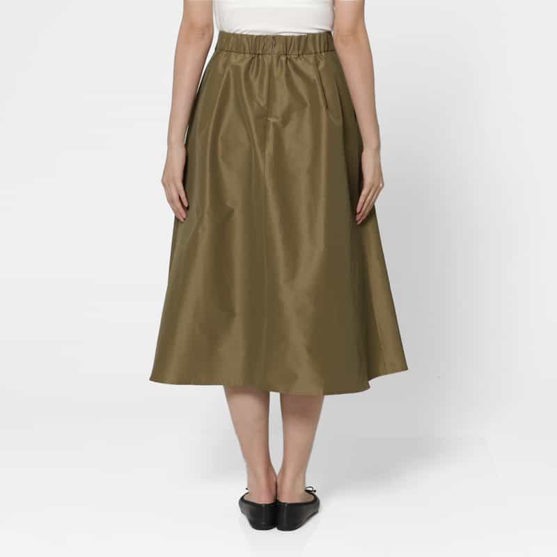 BARNEYS NEW YORK ウォッシャブル シャンブレータフタスカート BEIGE