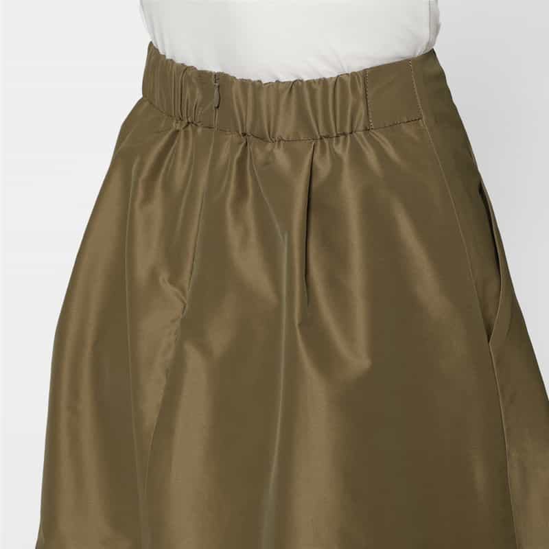 BARNEYS NEW YORK ウォッシャブル シャンブレータフタスカート BEIGE