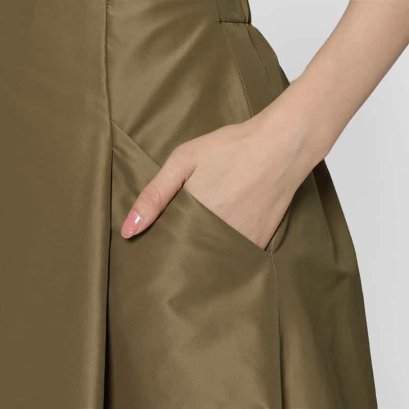 BARNEYS NEW YORK ウォッシャブル シャンブレータフタスカート BEIGE