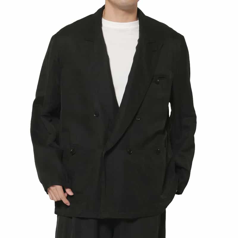 YOKE YOKE＜ヨーク＞ セットアップ リネン×シルク素材 オーバージャケット BLACK