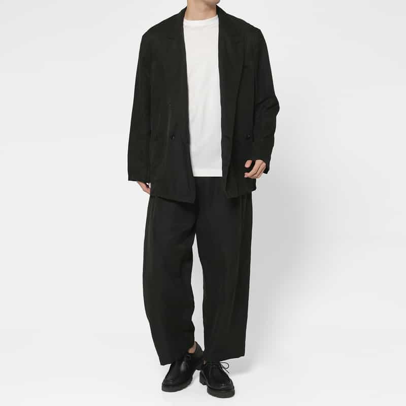 YOKE YOKE＜ヨーク＞ セットアップ リネン×シルク素材 オーバージャケット BLACK