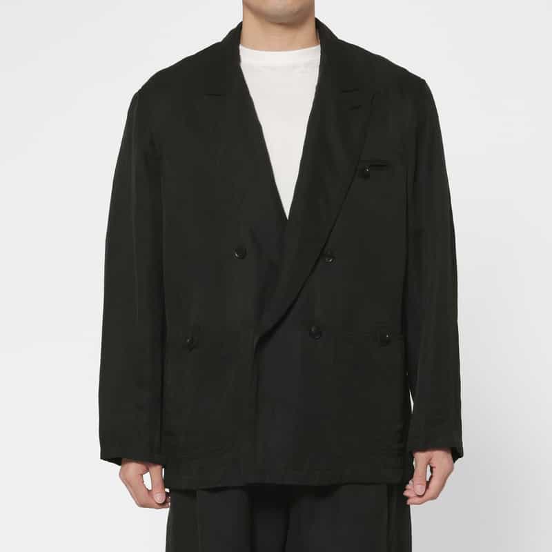 YOKE YOKE＜ヨーク＞ セットアップ リネン×シルク素材 オーバージャケット BLACK