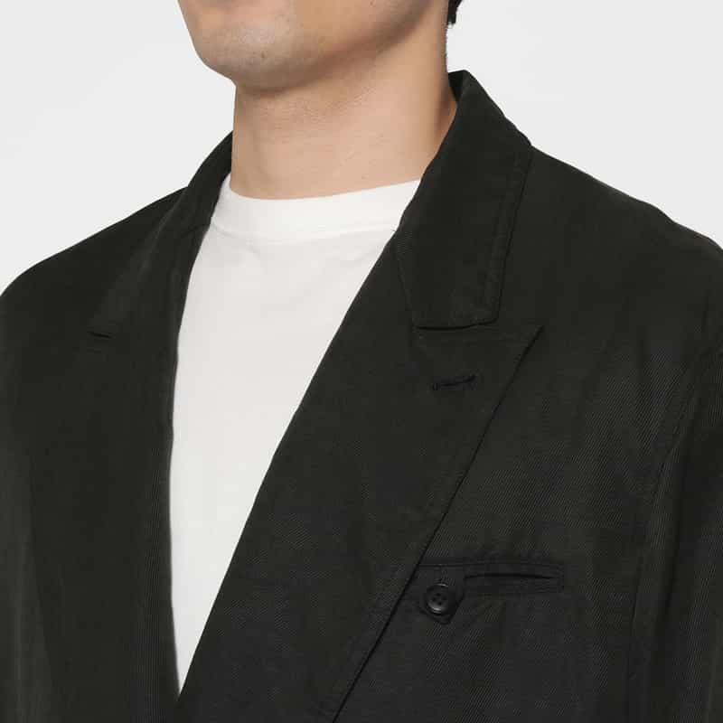 YOKE YOKE＜ヨーク＞ セットアップ リネン×シルク素材 オーバージャケット BLACK