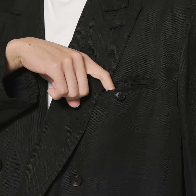 YOKE YOKE＜ヨーク＞ セットアップ リネン×シルク素材 オーバージャケット BLACK