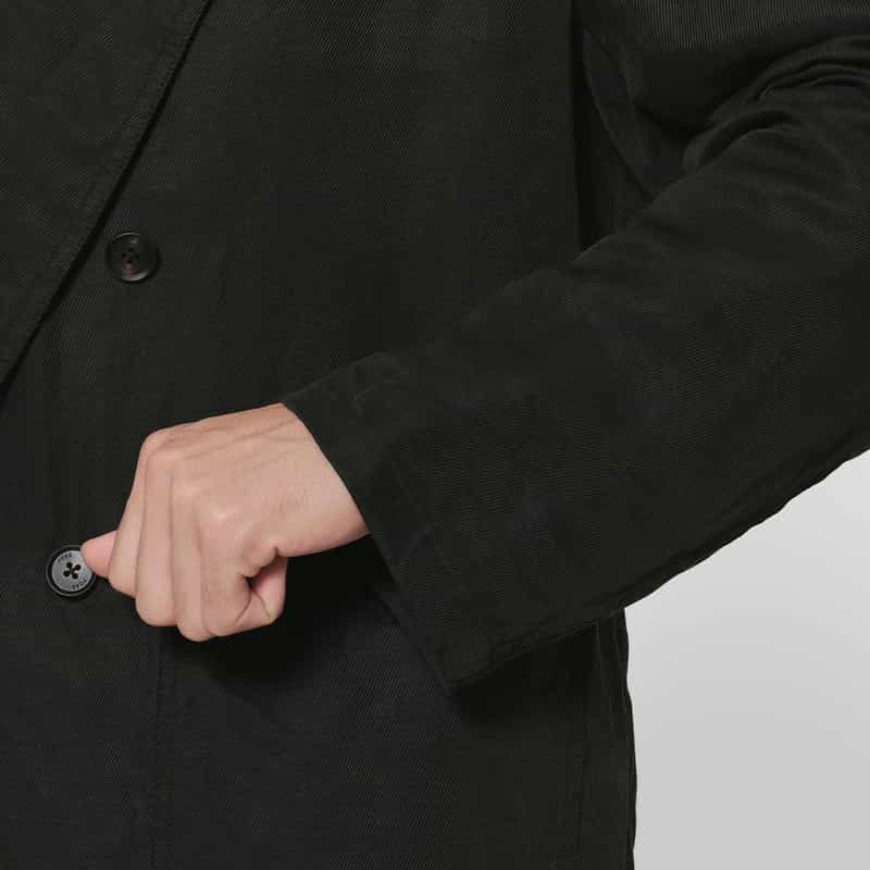 YOKE YOKE＜ヨーク＞ セットアップ リネン×シルク素材 オーバージャケット BLACK