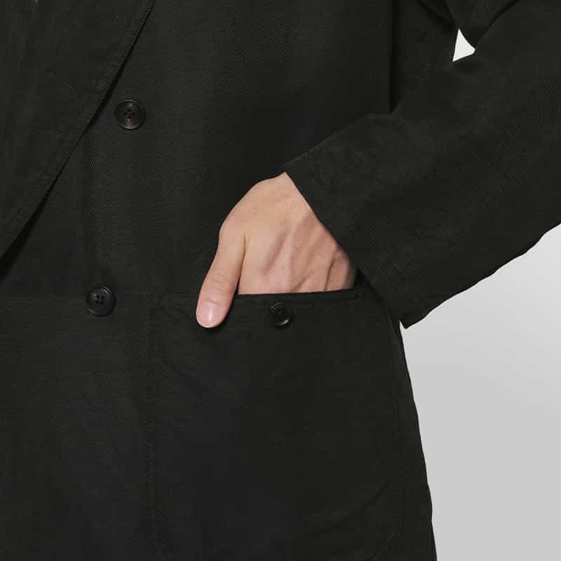 YOKE YOKE＜ヨーク＞ セットアップ リネン×シルク素材 オーバージャケット BLACK