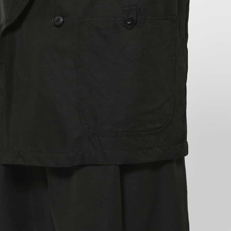 YOKE YOKE＜ヨーク＞ セットアップ リネン×シルク素材 オーバージャケット BLACK