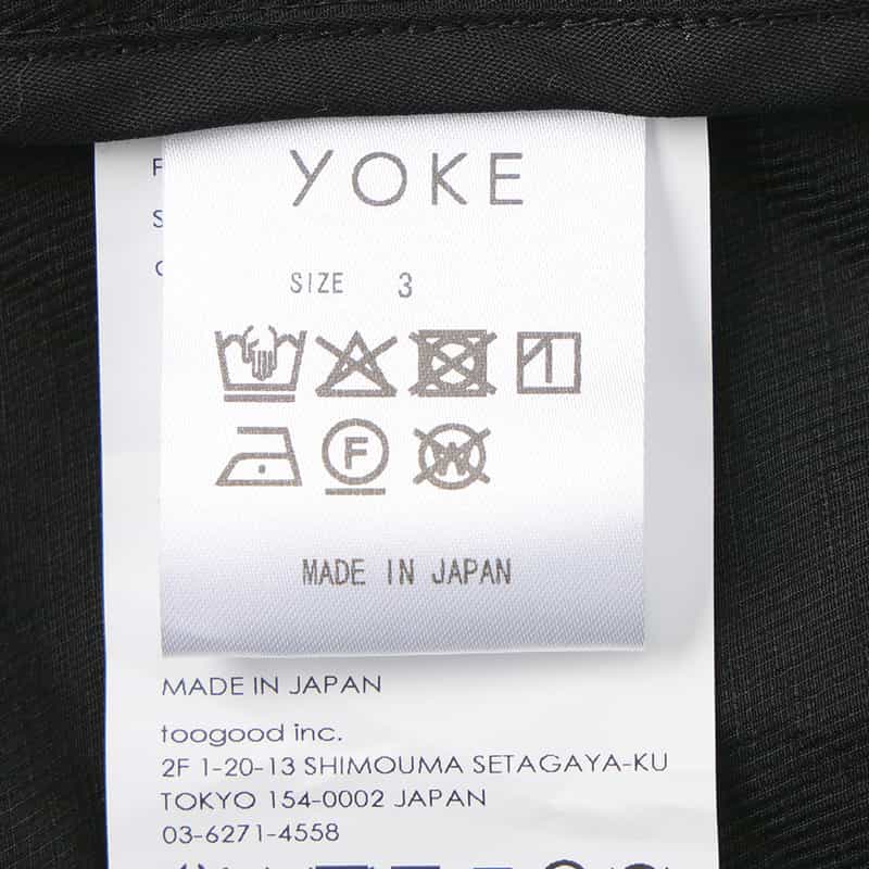 YOKE YOKE＜ヨーク＞ セットアップ リネン×シルク素材 オーバージャケット BLACK