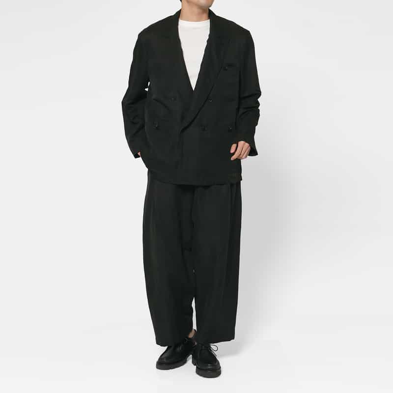YOKE YOKE＜ヨーク＞ セットアップ リネン×シルク素材 イージーパンツ BLACK