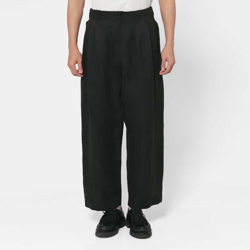 YOKE YOKE＜ヨーク＞ セットアップ リネン×シルク素材 イージーパンツ BLACK