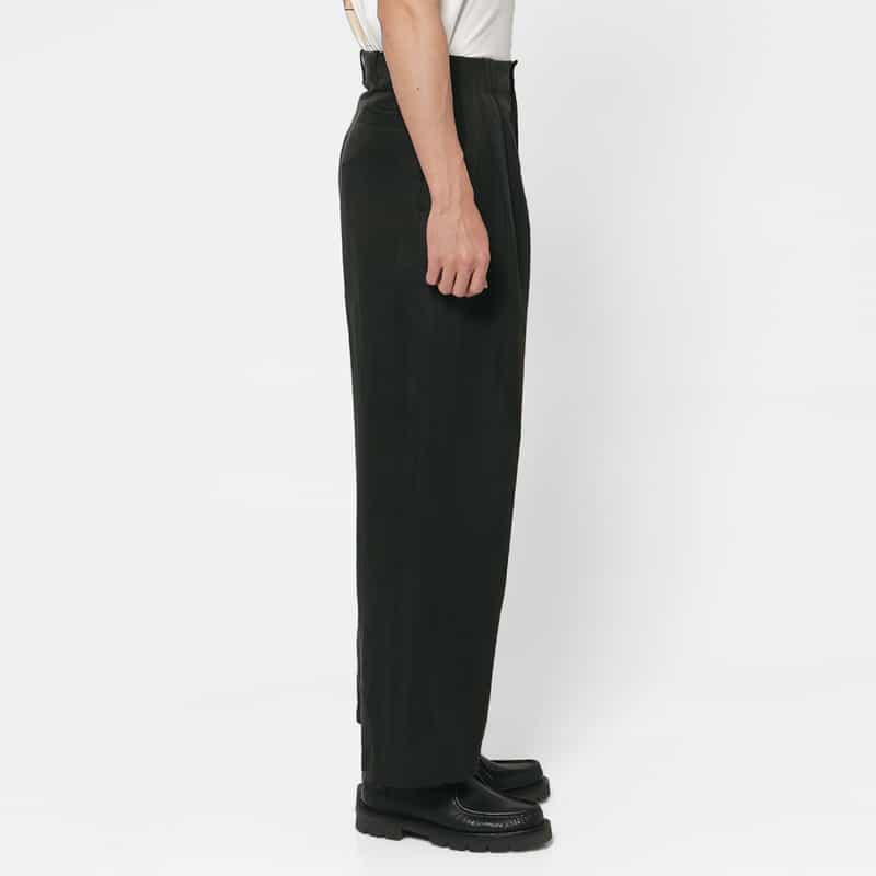 YOKE YOKE＜ヨーク＞ セットアップ リネン×シルク素材 イージーパンツ BLACK