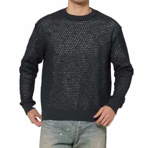 YOKE＜ヨーク＞ メッシュ素材クルーネックニットプルオーバー