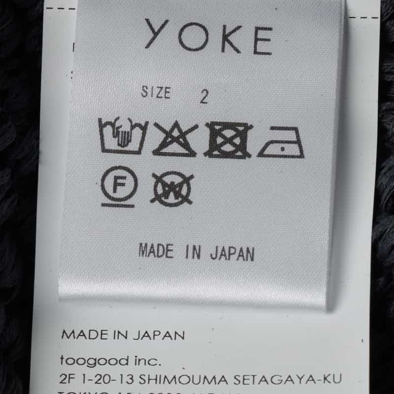 YOKE YOKE＜ヨーク＞ メッシュ素材クルーネックニットプルオーバー NAVY