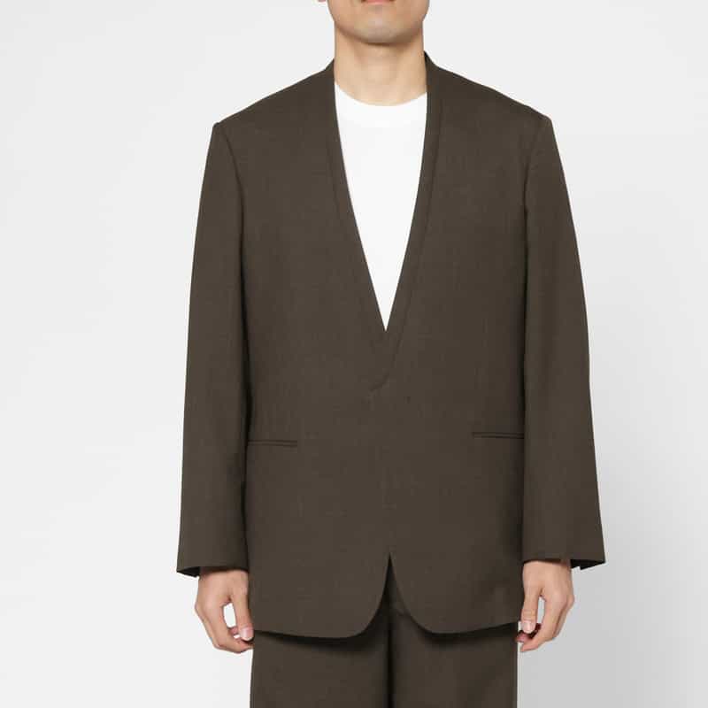 OVERCOAT OVERCOAT＜オーバーコート＞ バーニーズ　ニューヨーク限定 セットアップノーカラージャケット BROWN