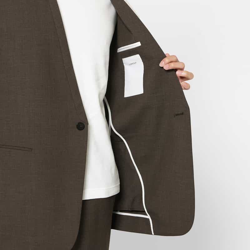 OVERCOAT OVERCOAT＜オーバーコート＞ バーニーズ　ニューヨーク限定 セットアップノーカラージャケット BROWN