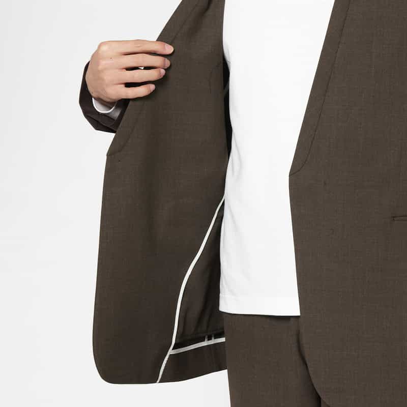 OVERCOAT OVERCOAT＜オーバーコート＞ バーニーズ　ニューヨーク限定 セットアップノーカラージャケット BROWN