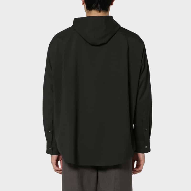 OVERCOAT OVERCOAT＜オーバーコート＞ ジップアップフード付きシャツ BLACK