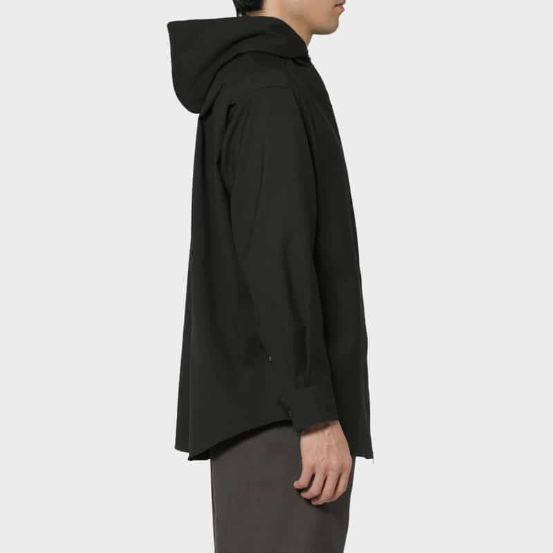 OVERCOAT OVERCOAT＜オーバーコート＞ ジップアップフード付きシャツ BLACK
