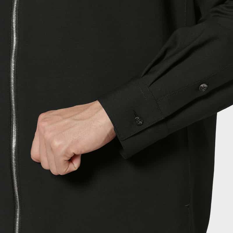 OVERCOAT OVERCOAT＜オーバーコート＞ ジップアップフード付きシャツ BLACK