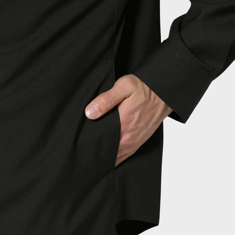 OVERCOAT OVERCOAT＜オーバーコート＞ ジップアップフード付きシャツ BLACK