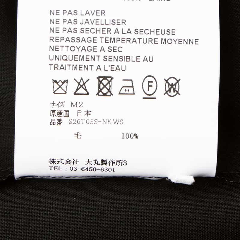 OVERCOAT OVERCOAT＜オーバーコート＞ オープンカラーシャツ BLACK