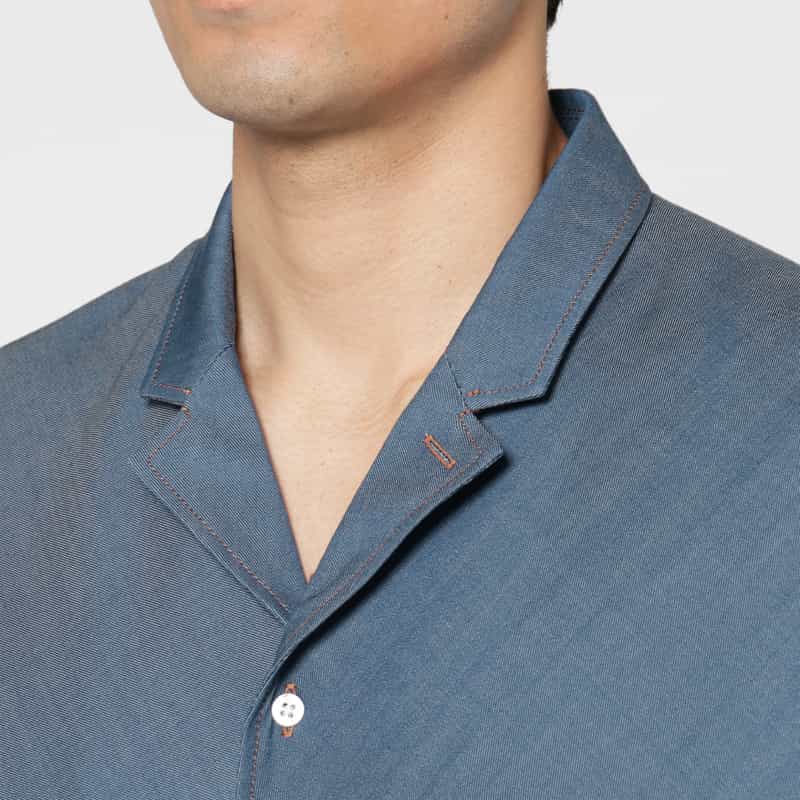 OVERCOAT OVERCOAT＜オーバーコート＞ オープンカラーシャツ BLUE