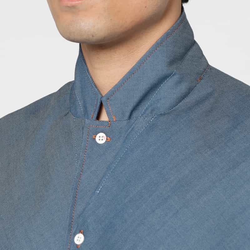 OVERCOAT OVERCOAT＜オーバーコート＞ オープンカラーシャツ BLUE