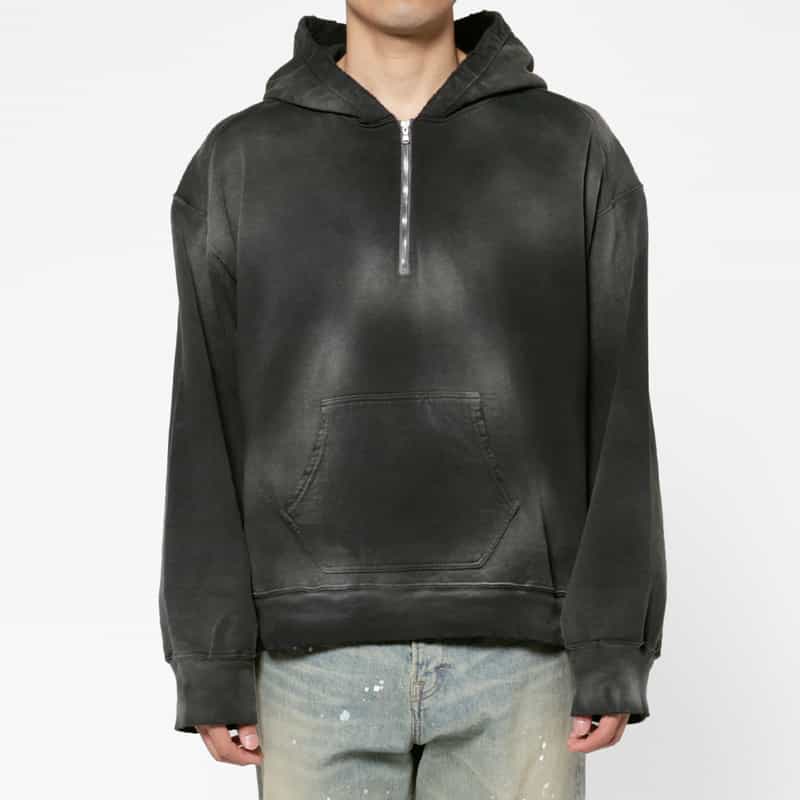 ANCELLM ANCELLM＜アンセルム＞ ハーフジップスウェットフーディ BLACK