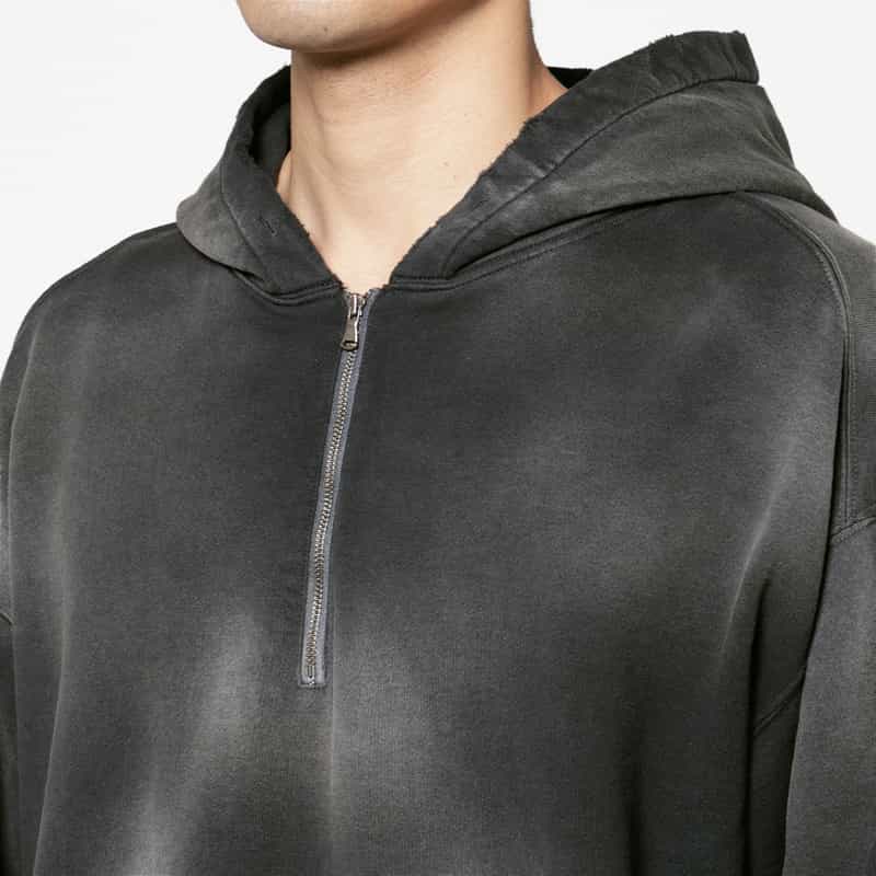 ANCELLM ANCELLM＜アンセルム＞ ハーフジップスウェットフーディ BLACK