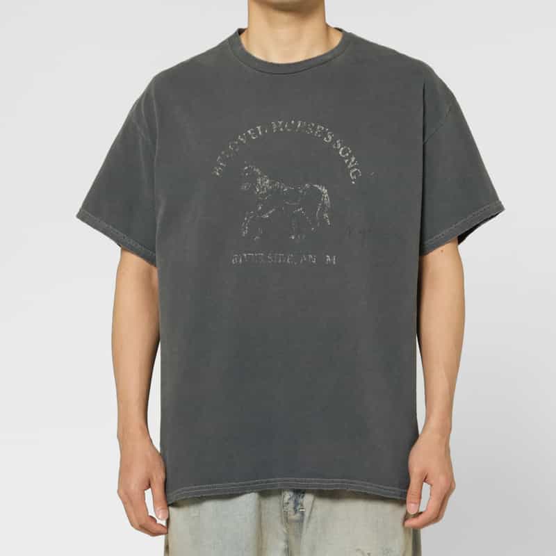 ANCELLM ANCELLM＜アンセルム＞ ヴィンテージ加工Tシャツ NAVY