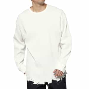 ANCELLM＜アンセルム＞ ダメージ加工ワッフルプルオーバー