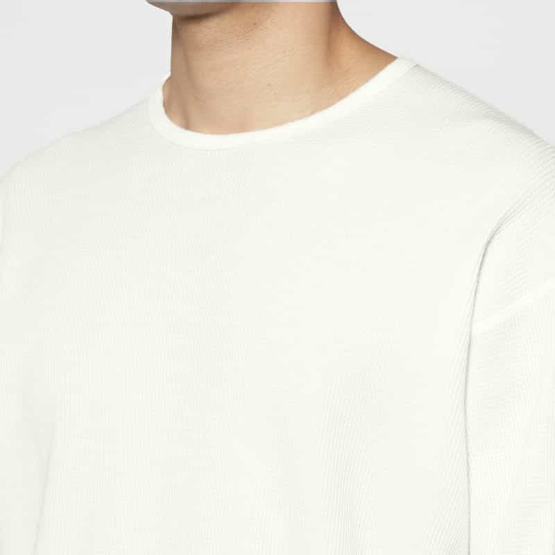 ANCELLM ANCELLM＜アンセルム＞ ダメージ加工ワッフルプルオーバー WHITE